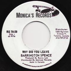 Barrington Spence - Why Did You Leave