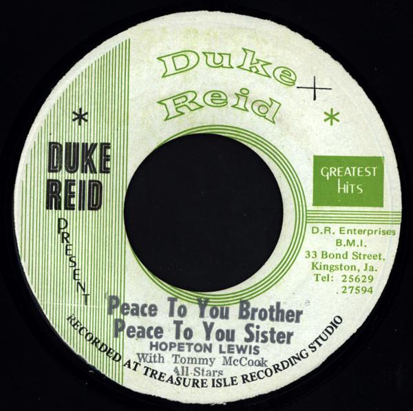 Hopeton Lewis, Tommy McCook Allstars - Peace To You Brother Peace To You Sister