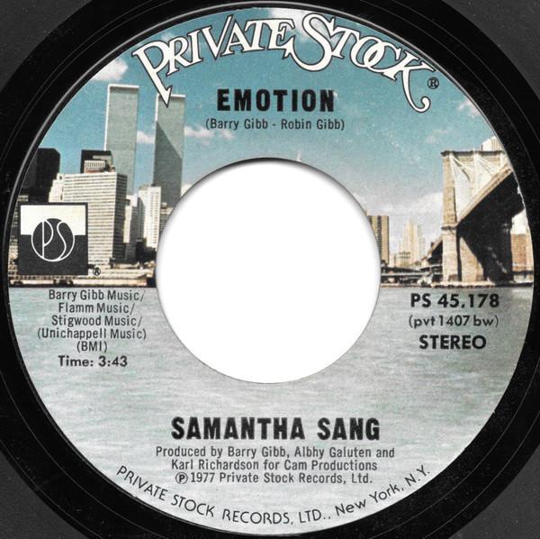 Samantha Sang - Emotion / When Love Is Gone
