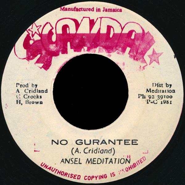 The Roots Radics, Ansel Meditation - No Gurantee / No Gurantee (Version)