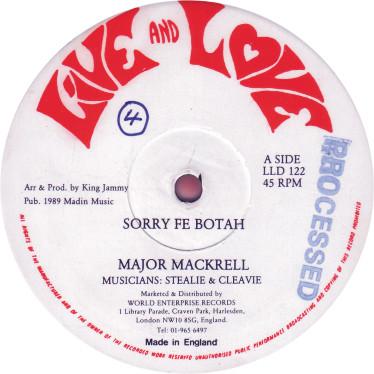 Thriller U, Major Mackerel - Sorry Fe Botah / I've Been Sitting
