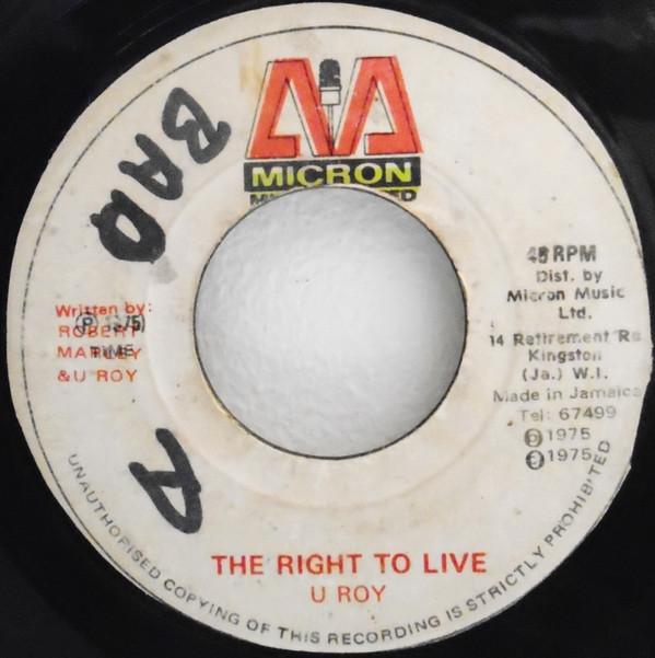U-Roy, Strihev All Stars - The Right To Live / Movering